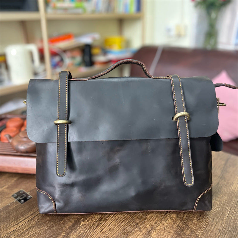 Men's Vintage Genuine Leather Computer Crazy Horse Men's Briefcases