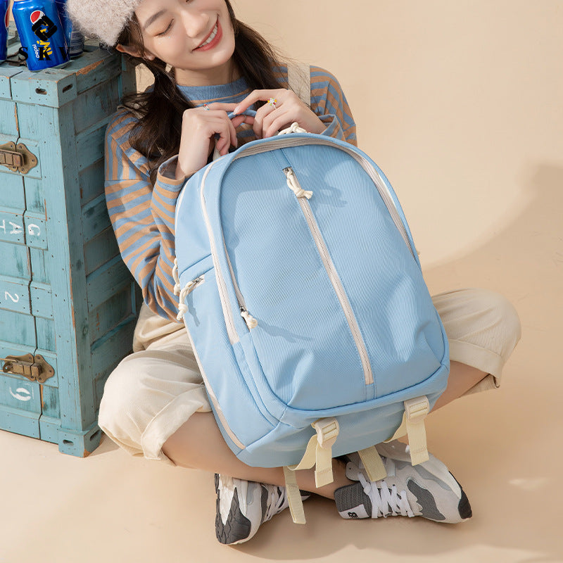 Women's Fashion Simple Commute Computer Korean Style Niche Solid Backpacks