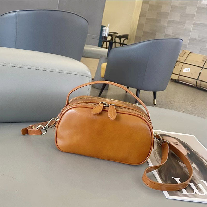 Korean Style Simple Top Layer Vegetable Tanning Phone Bags