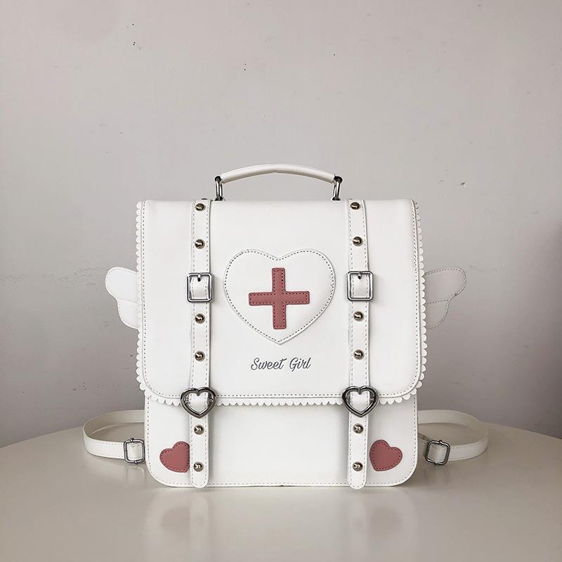 Women's Fashion Color Contrast Large Capacity Horizontal Backpacks