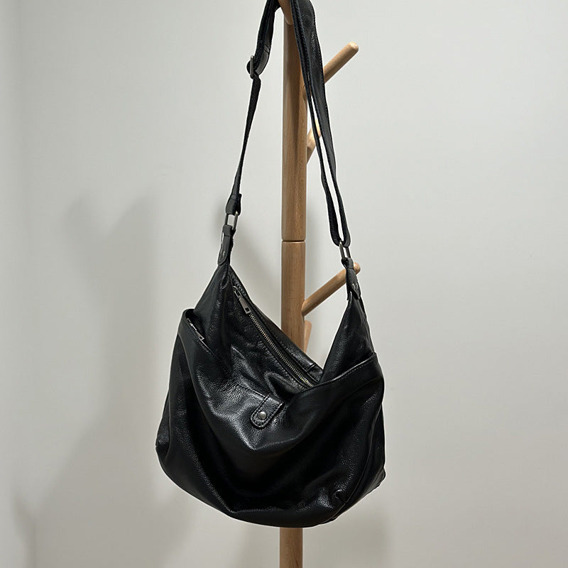 Korean Leather Large Top Layer Cowhide Crossbody Bags