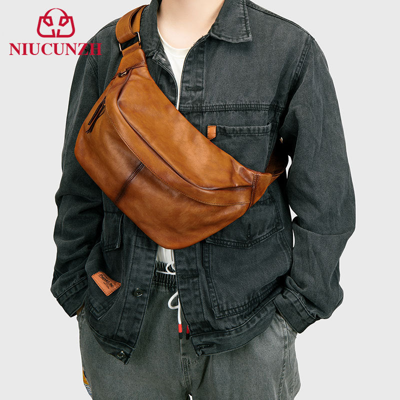 Men's Cattle Leather Large Capacity Convenient Multifunctional Men's Waist Packs