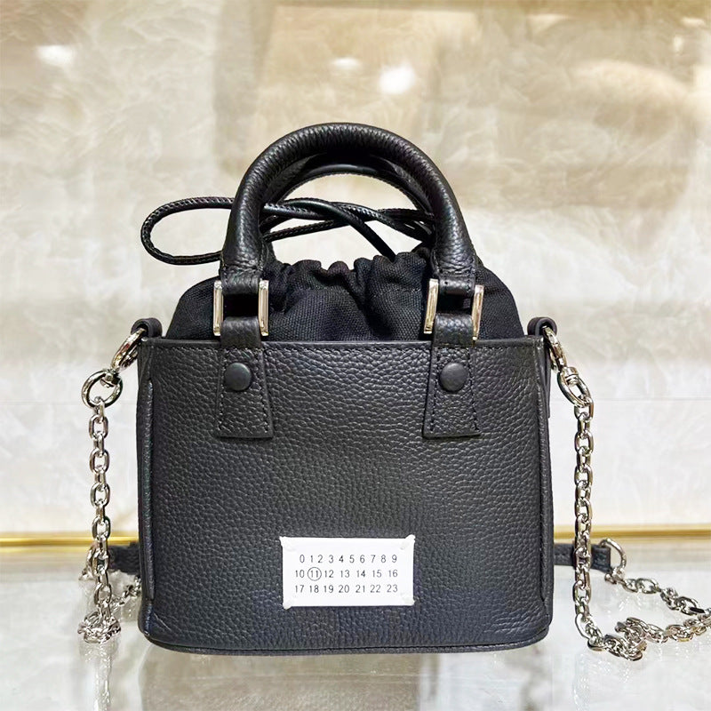 Women's Fashionable Design Genuine Leather Vegetable Basket Bucket Bags