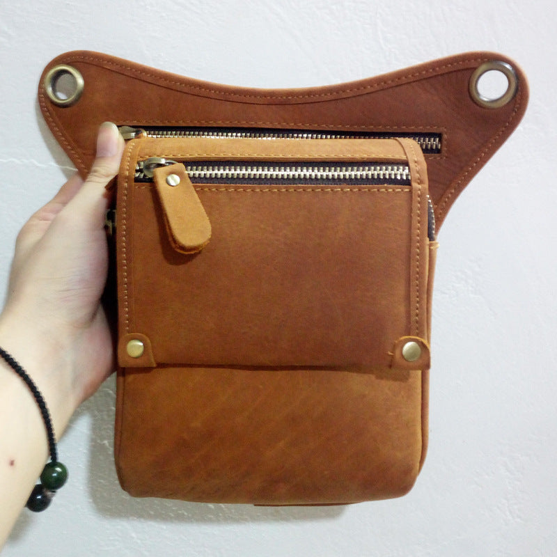 Men's First Layer Cowhide Leather Crazy Horse Men's Waist Packs