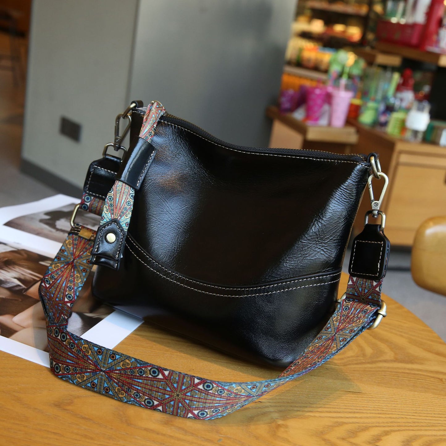 Women's Vegetable Tanned Leather Cow Single Lady's Fashion Large Capacity Bags