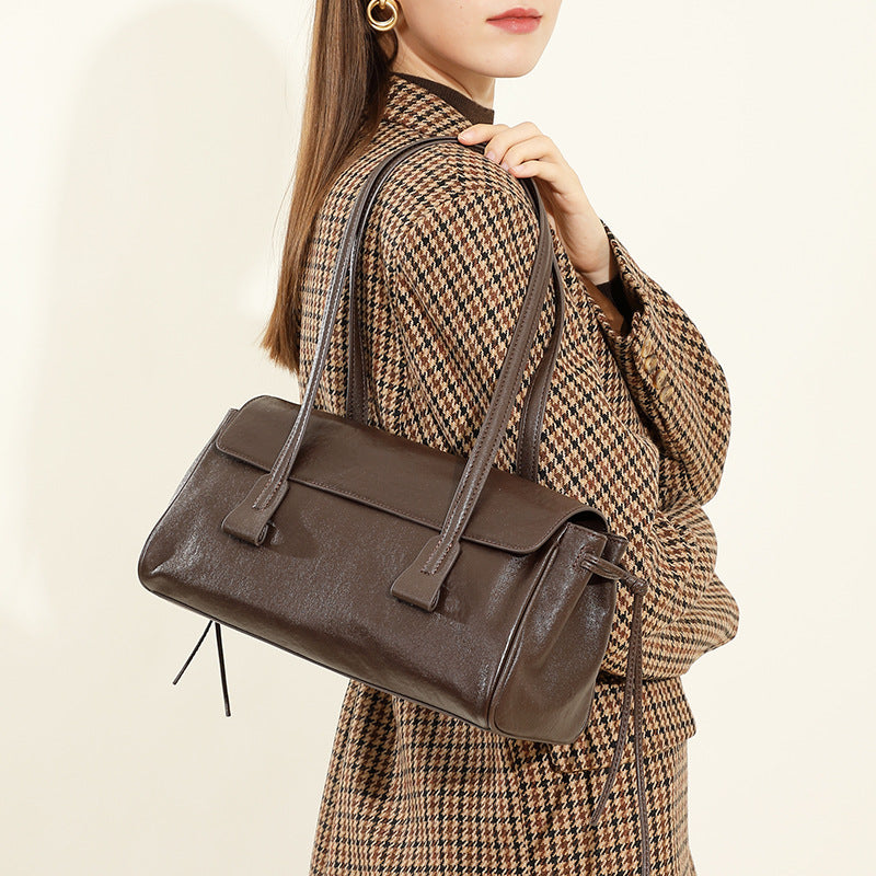 Women's Vegetable Tanning Leather Underarm High-grade Hand Crossbody Bags
