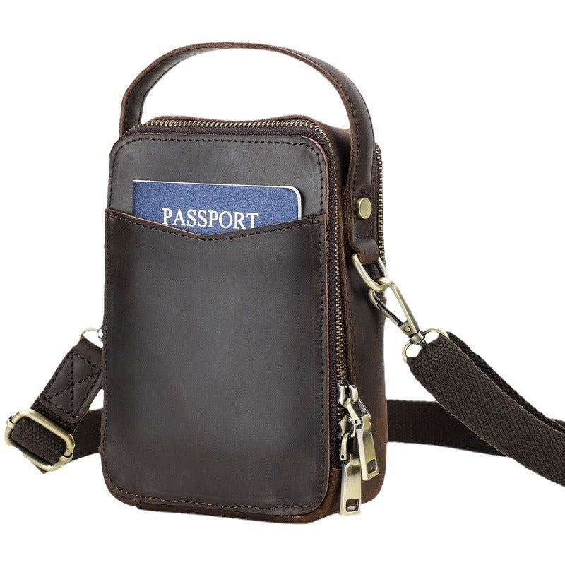 Men's Retro Crazy Horse Leather Niche Trendy Men's Messenger Bags