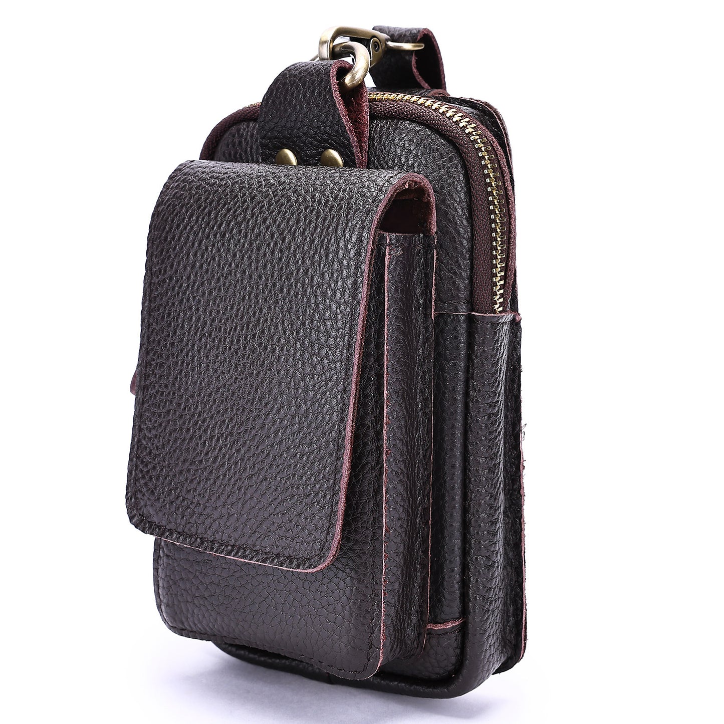 Men's Leather Construction Site Multifunctional Hanging Men's Waist Packs