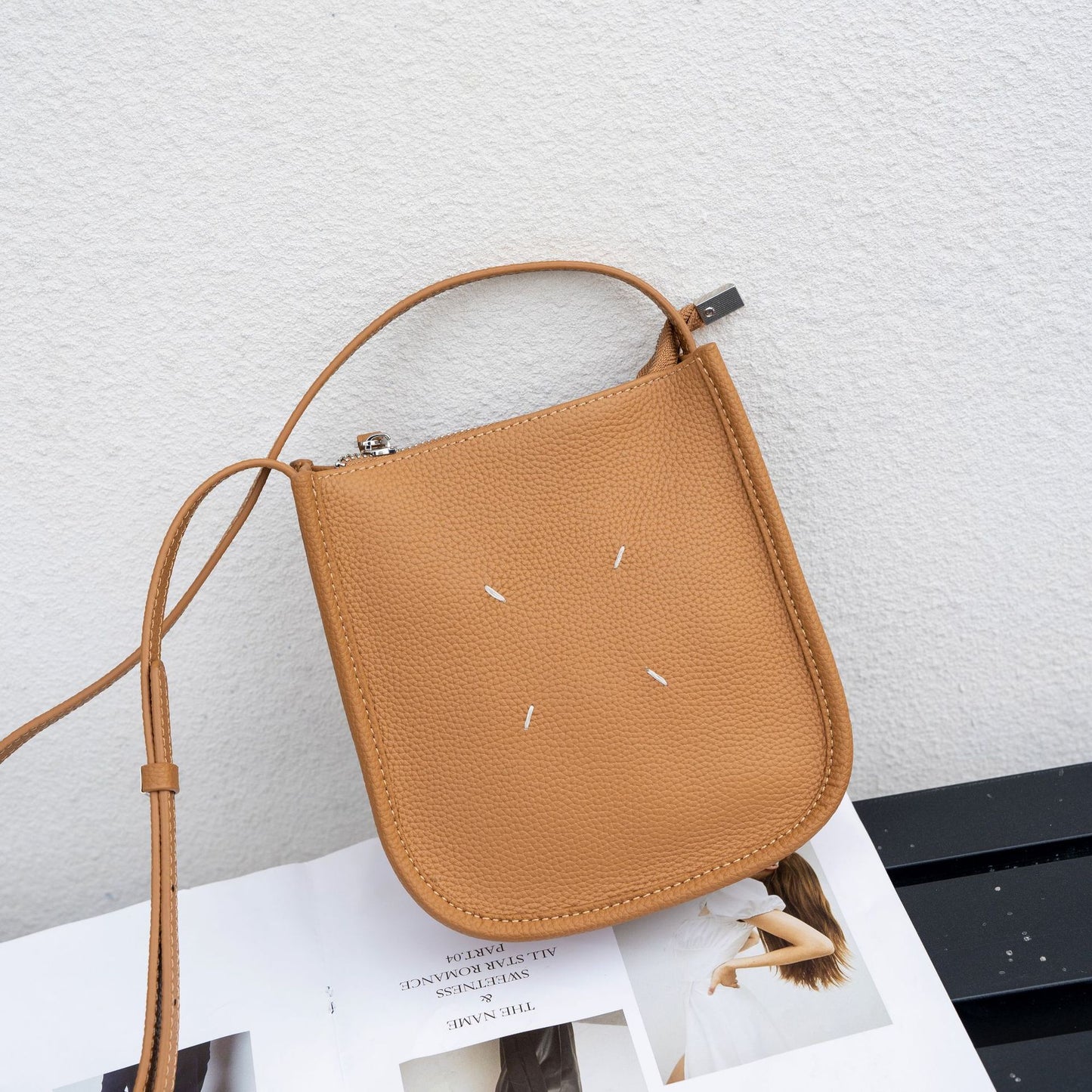 Women's First Layer Leather Simple Genuine Practical Phone Bags