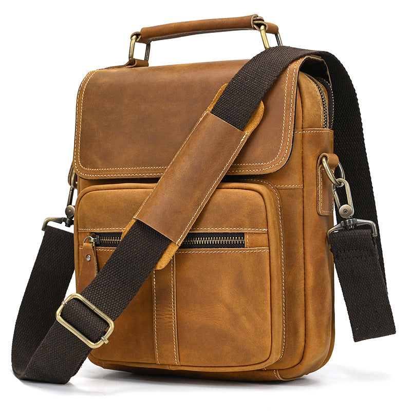 Men's Leather Crazy Horse Vintage Top Layer Men's Shoulder Bags