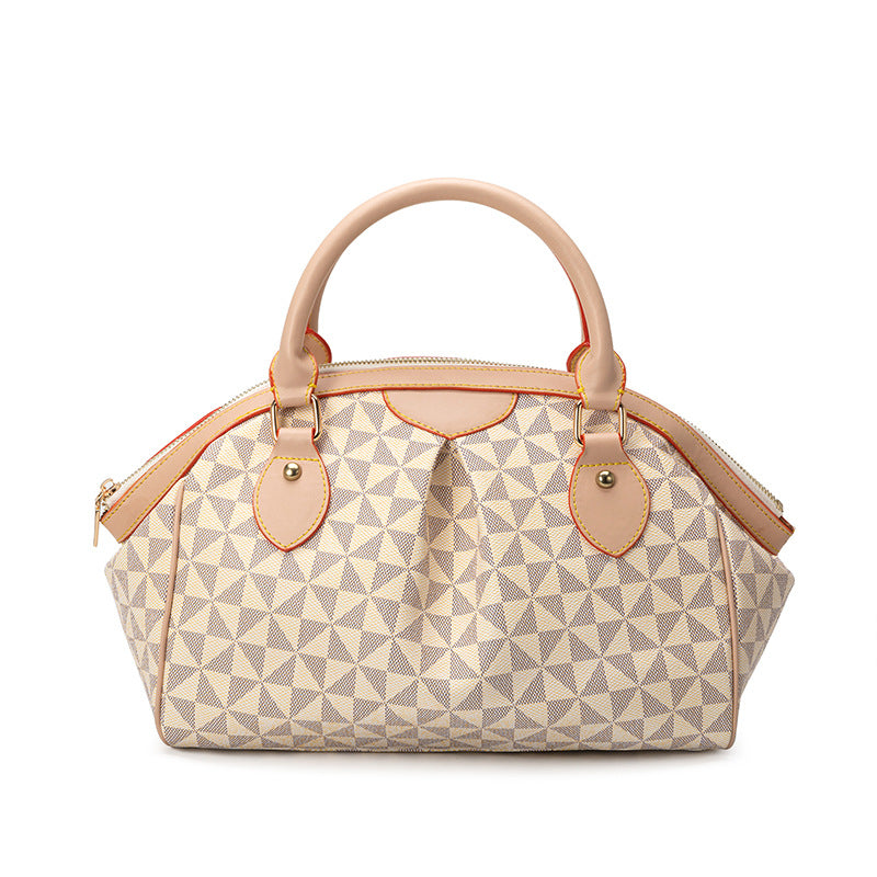 Women's Pleated Windmill Pattern Printed Shell High-grade Versatile Bags