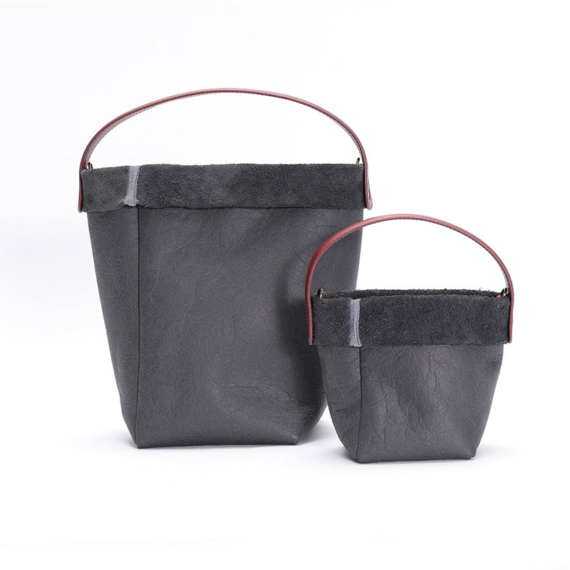 Women's Niche Retro Korean Fashion Simple Top Bucket Bags