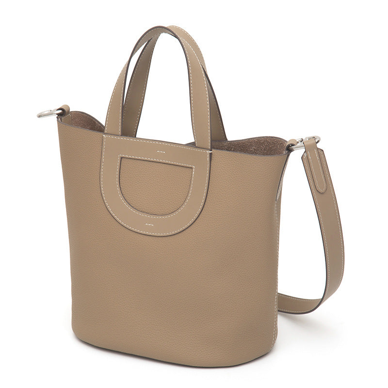 Women's Cowhide Pig Nose Vegetable Basket Large Handbags