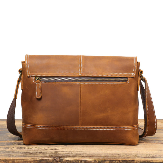 Women's & Men's & Consignment Crazy Horse Leather Retro Shoulder Bags