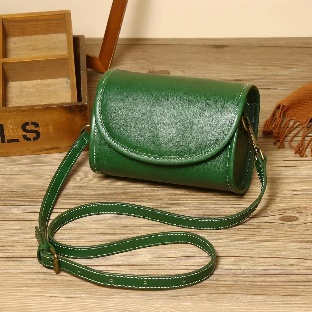 Women's Autumn Genuine Leather Retro Vegetable Tanning Crossbody Bags