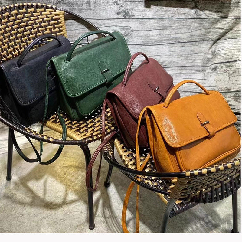 Women's Handmade Cowhide Advanced Texture Design Commuter Shoulder Bags
