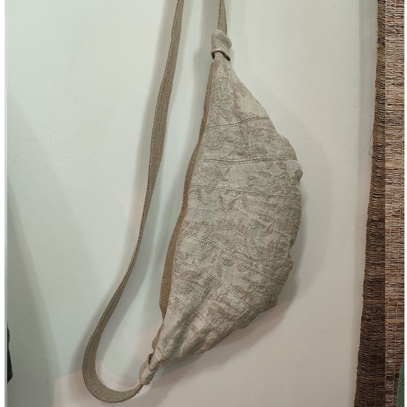 Women's Simple Artistic Cotton Linen Dumpling Canvas Design Underarm Crossbody Bags