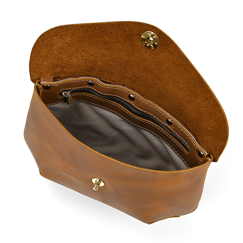 Women's & Men's Handmade Retro Crazy Horse Leather Genuine Men's Handbags