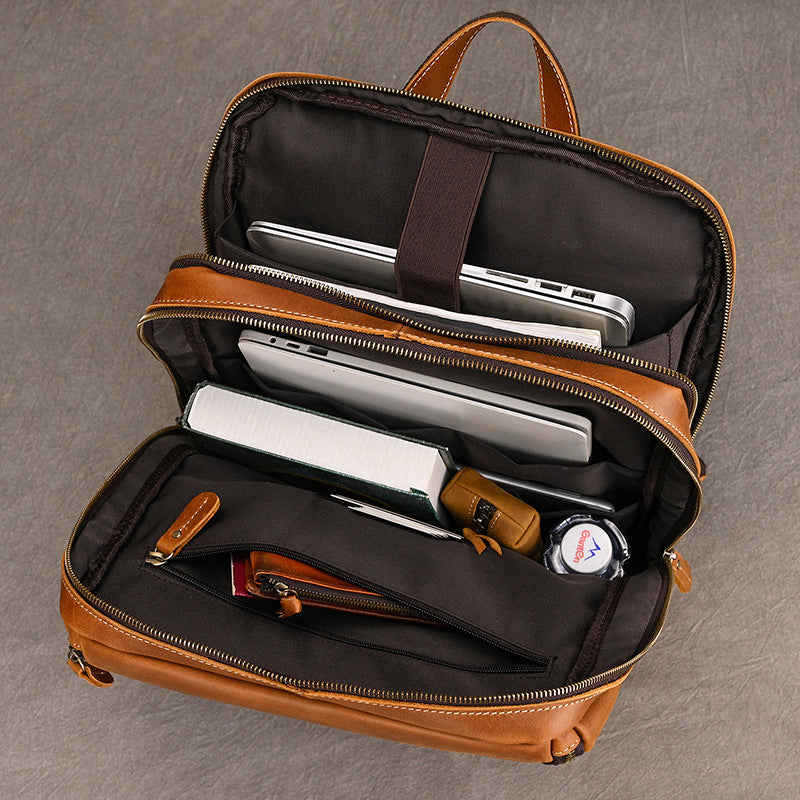 Men's Genuine Leather Vintage Computer Crazy Horse Bags