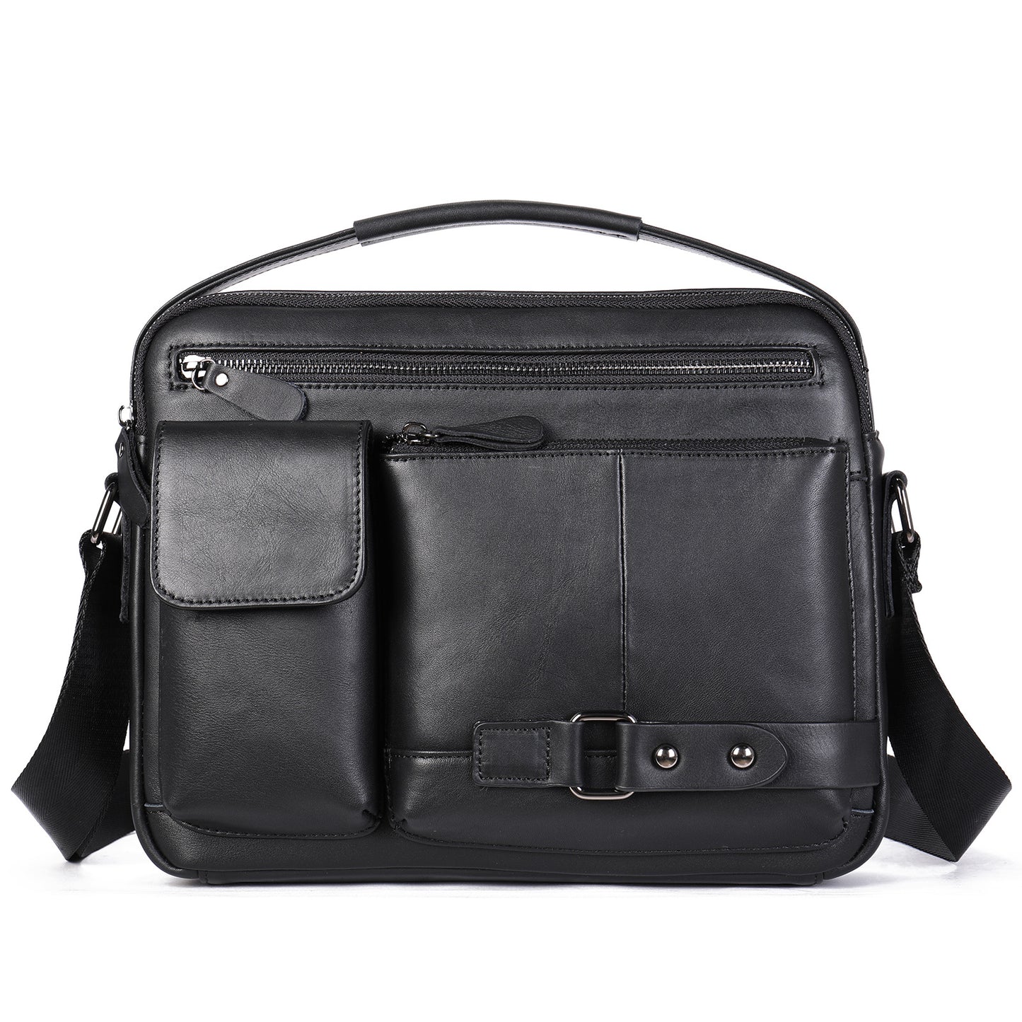 Men's Leather High Sense Oil Wax Cowhide Men's Messenger Bags