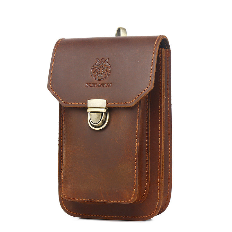Men's Crazy Horse Leather First Layer Cowhide Buckle