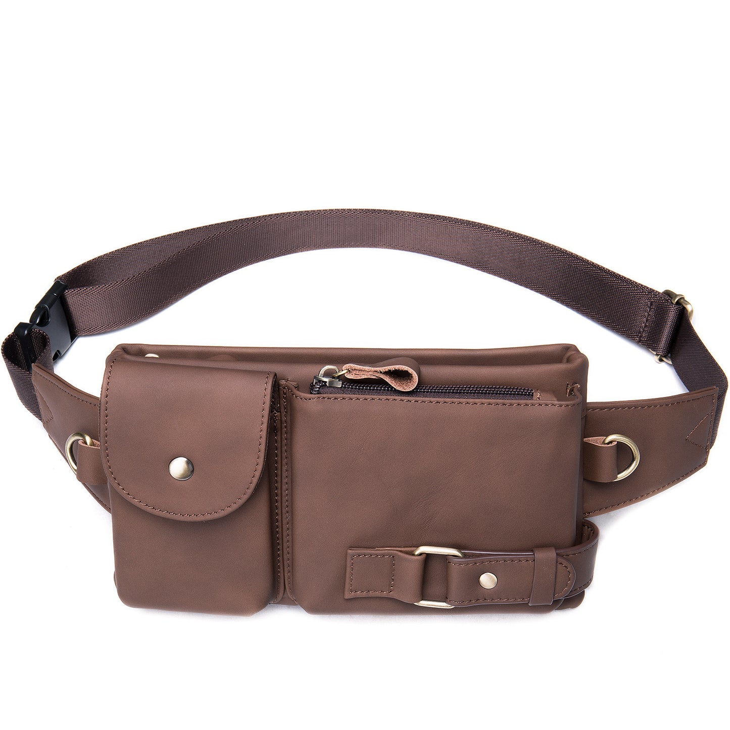 Men's Leather Close-fitting Multifunctional Mobile Wear Pouch Men's Waist Packs