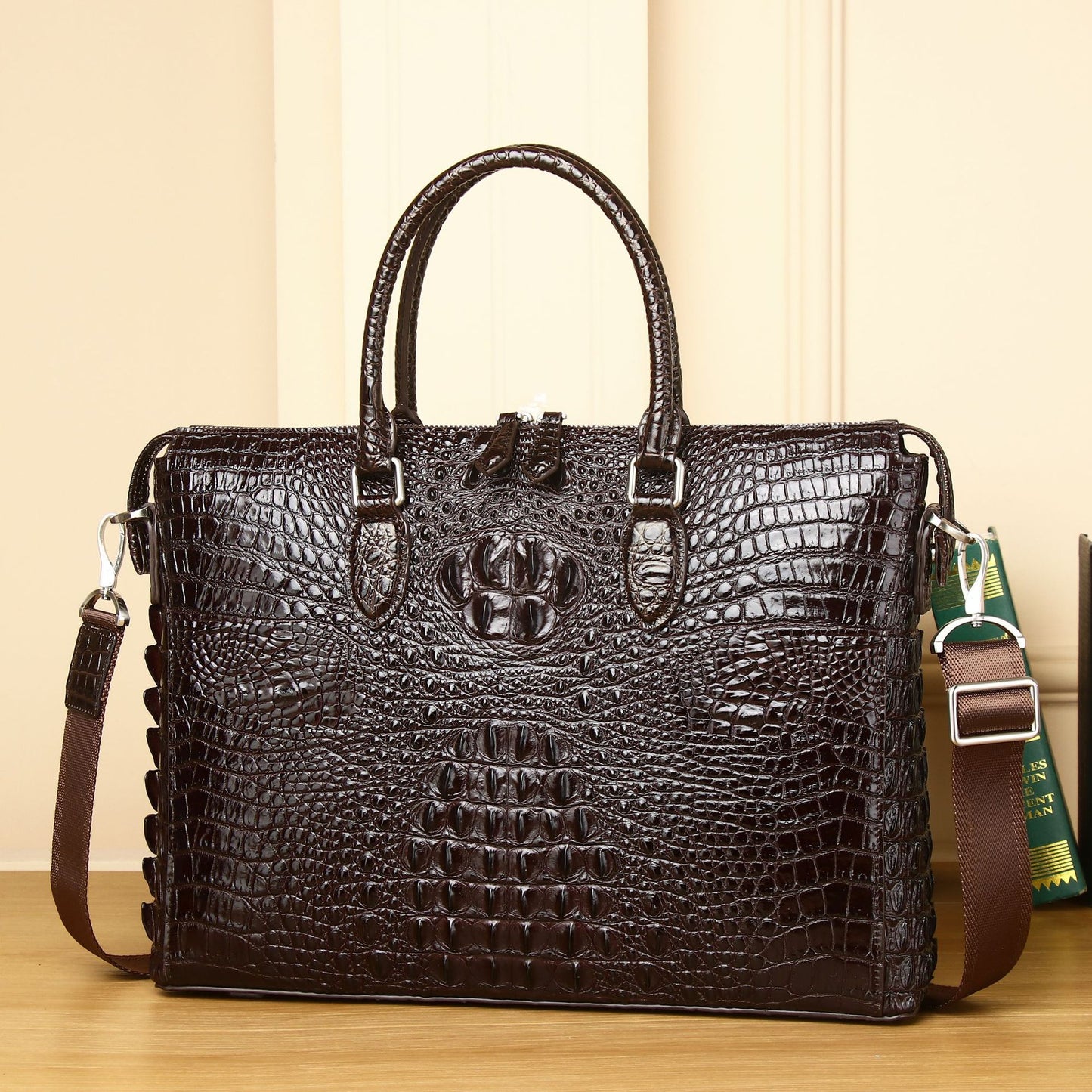 Men's Crocodile Pattern Business Large Capacity Computer Men's Briefcases