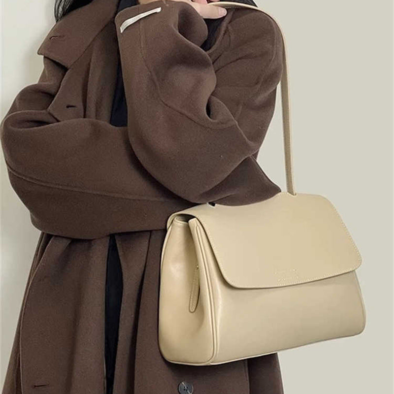 Women's Large Capacity Underarm Genuine Leather Commuter Handbags