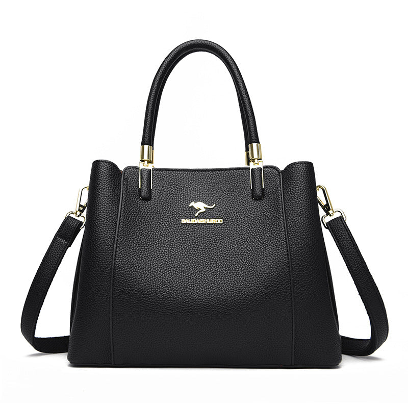 Women's Versatile Large Capacity Soft Leather Mother Handbags