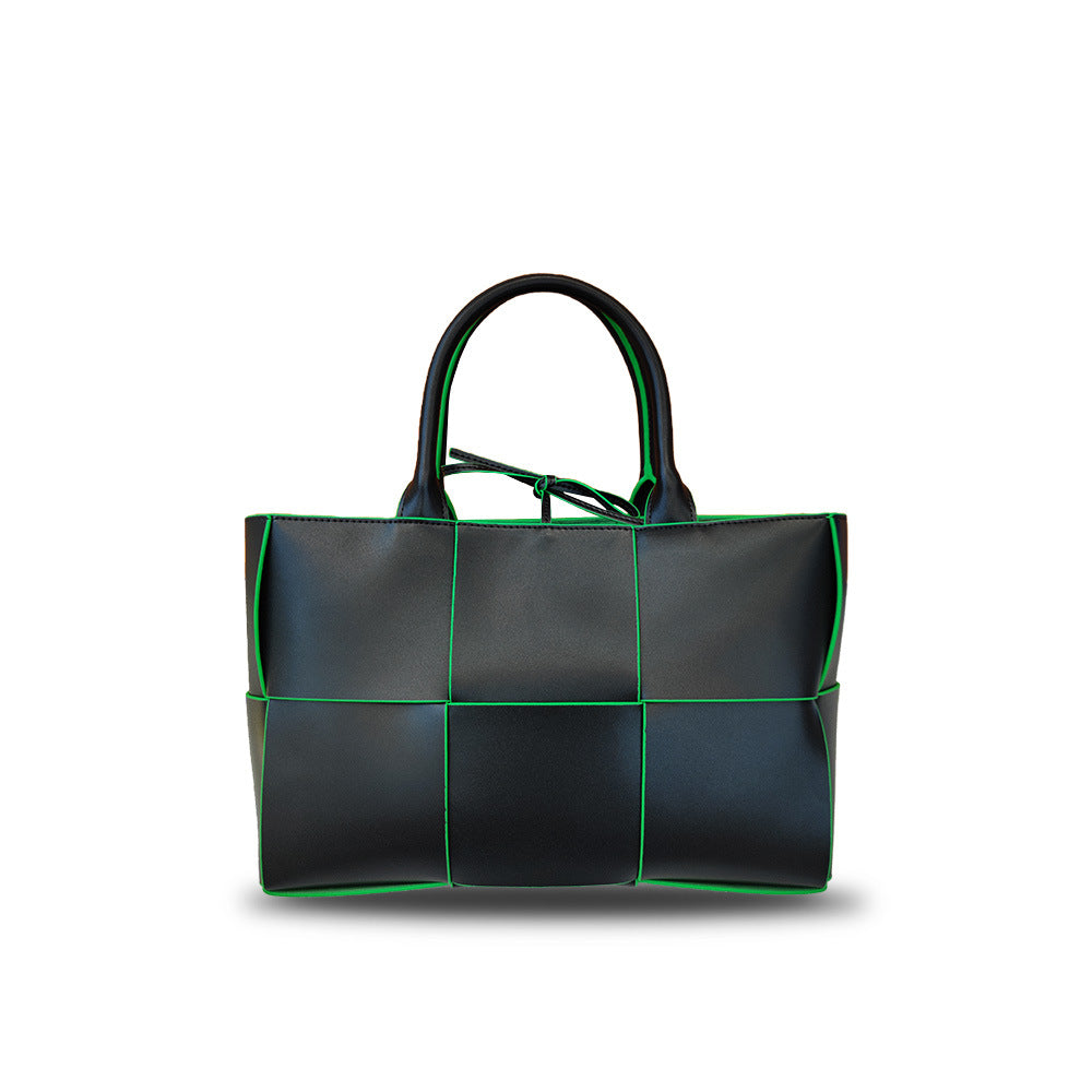 Women's Cowhide Hand-woven Fashion Genuine Leather Portable Tote Bags