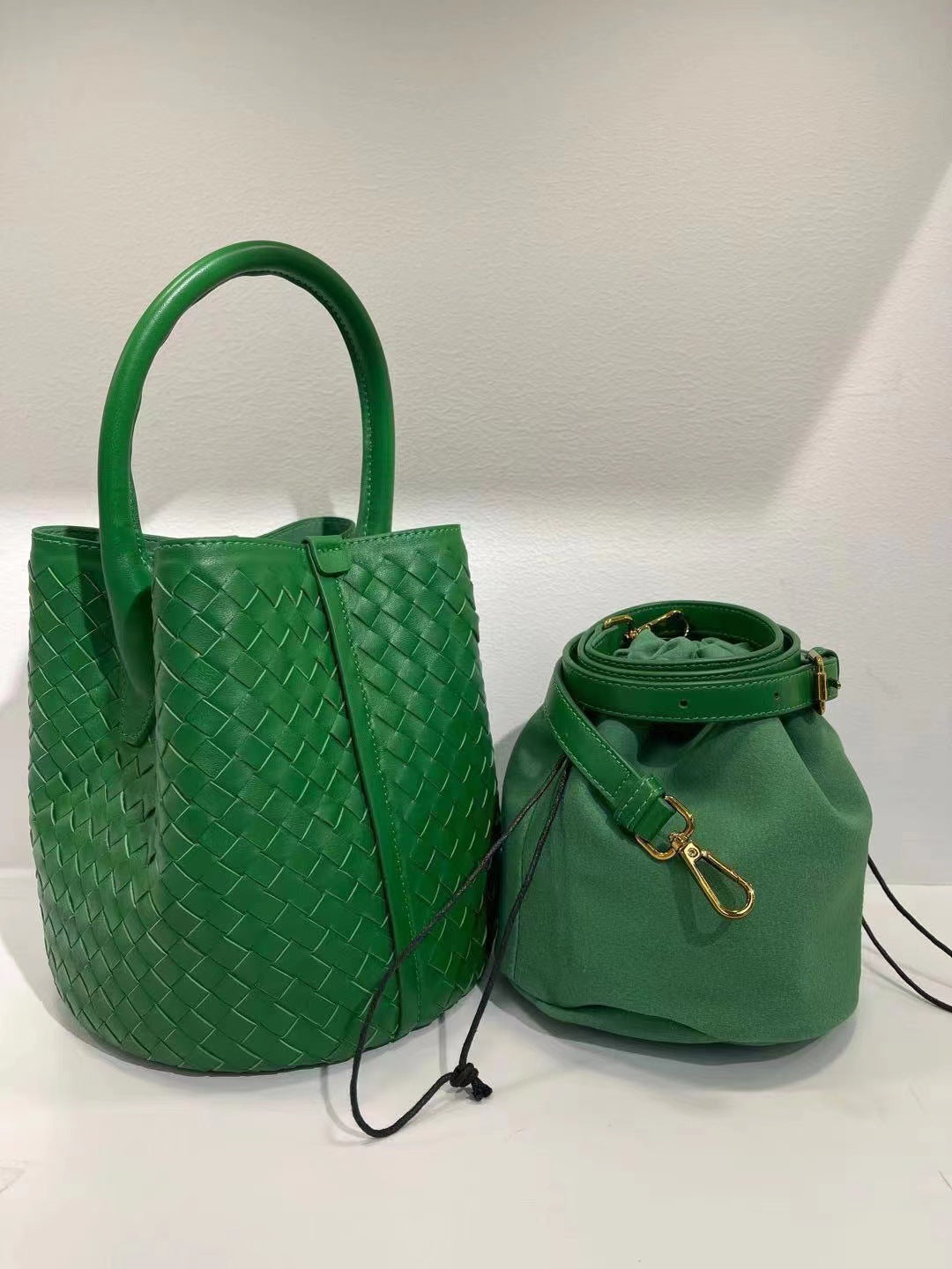 Women's Sheepskin Woven Large Capacity Vegetable Basket Bucket Bags