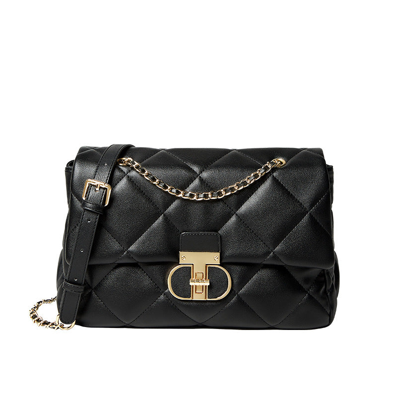 Women's Summer Large Capacity Rhombus Chain Genuine Shoulder Bags