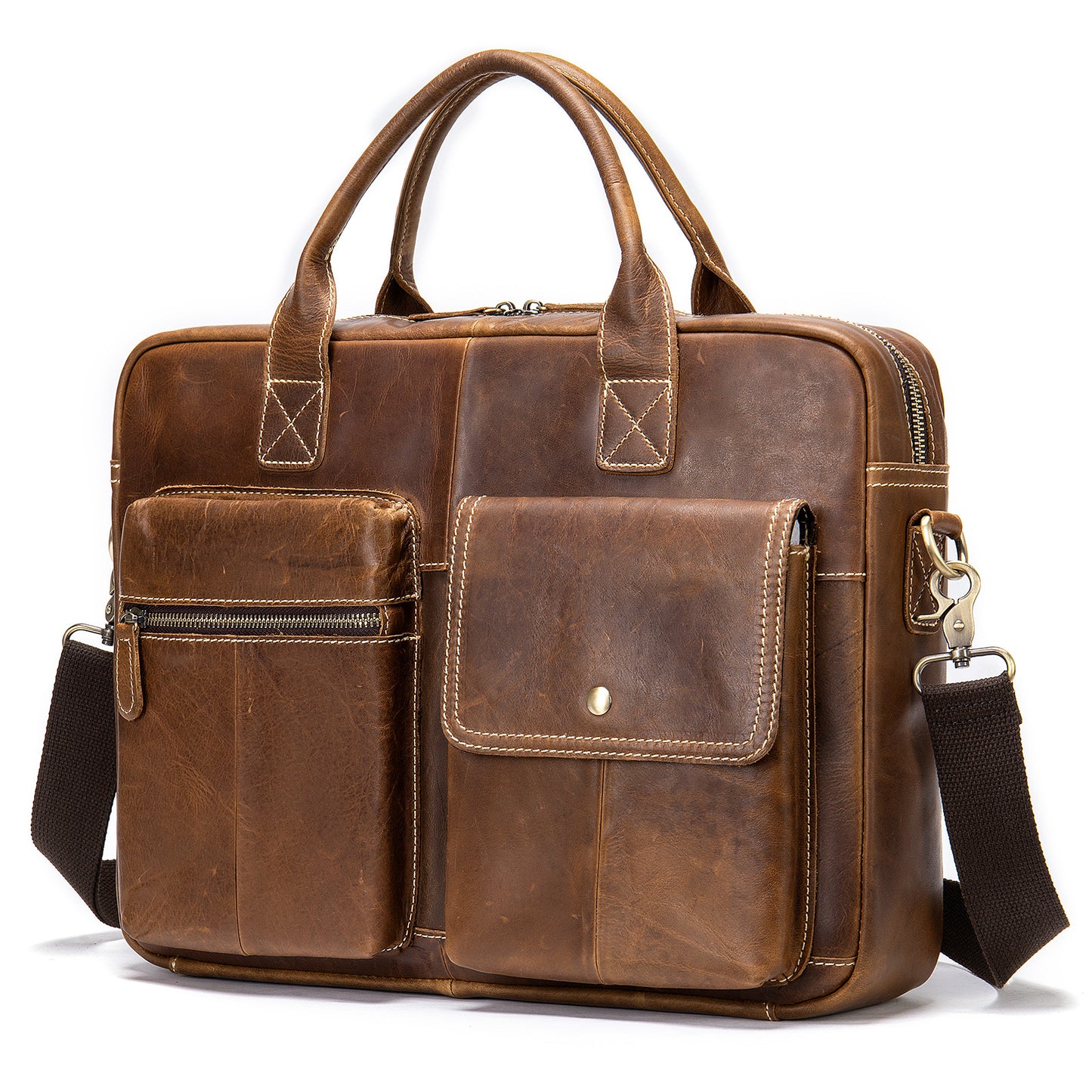Men's Business Genuine Leather Document Vintage First Men's Handbags