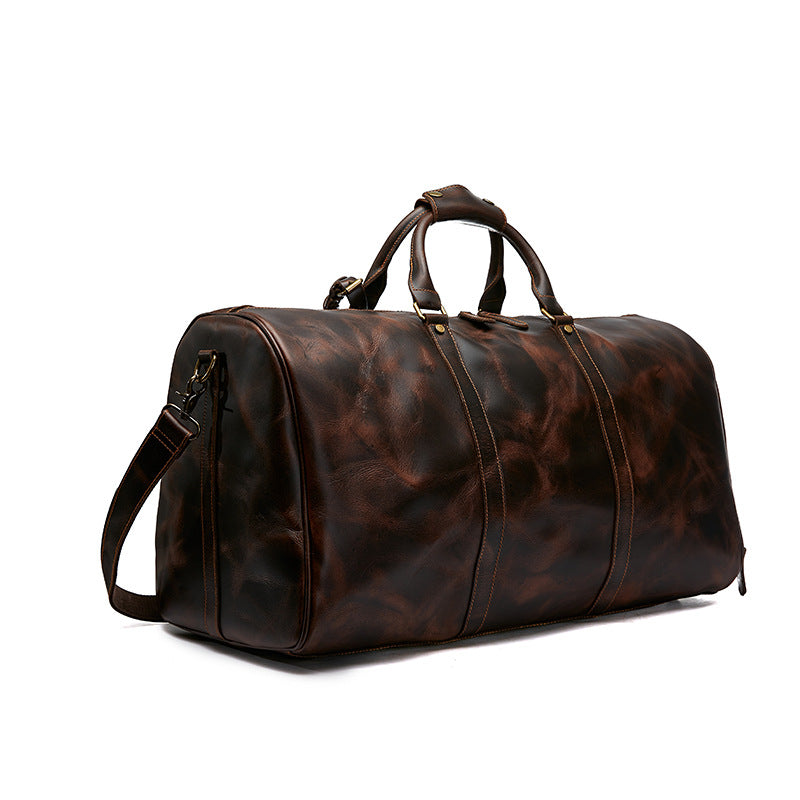 Men's Genuine Leather Oversized With Shoe Compartments Luggage
