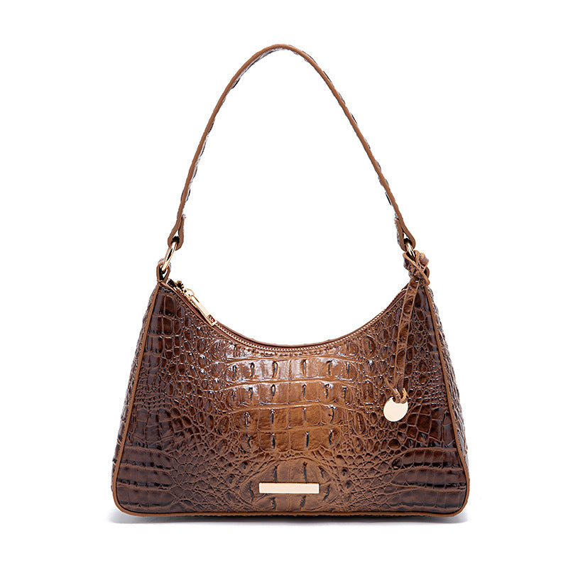 Women's Retro Hand-held Underarm Crocodile Pattern Shoulder Bags