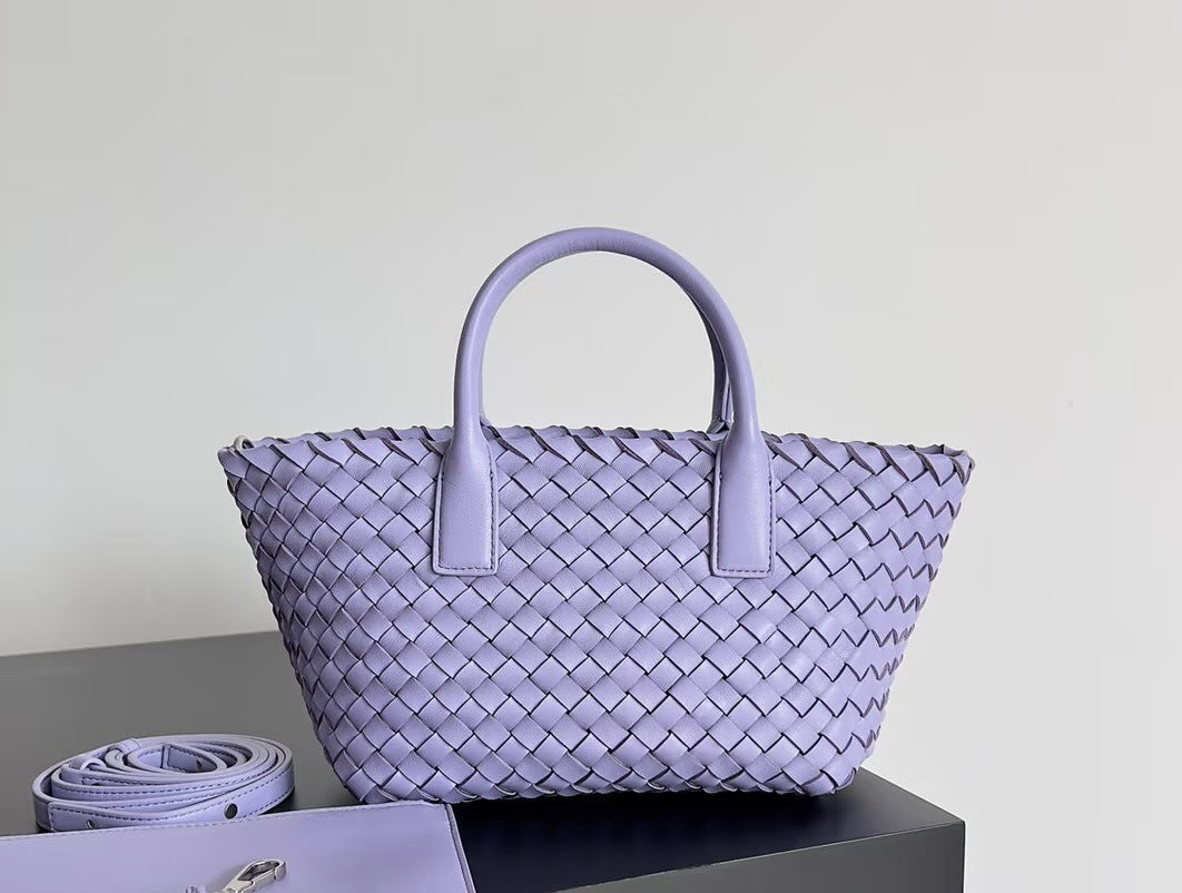 Women's Fashion Sheepskin Hand-woven Vegetable Basket Genuine Crossbody Bags