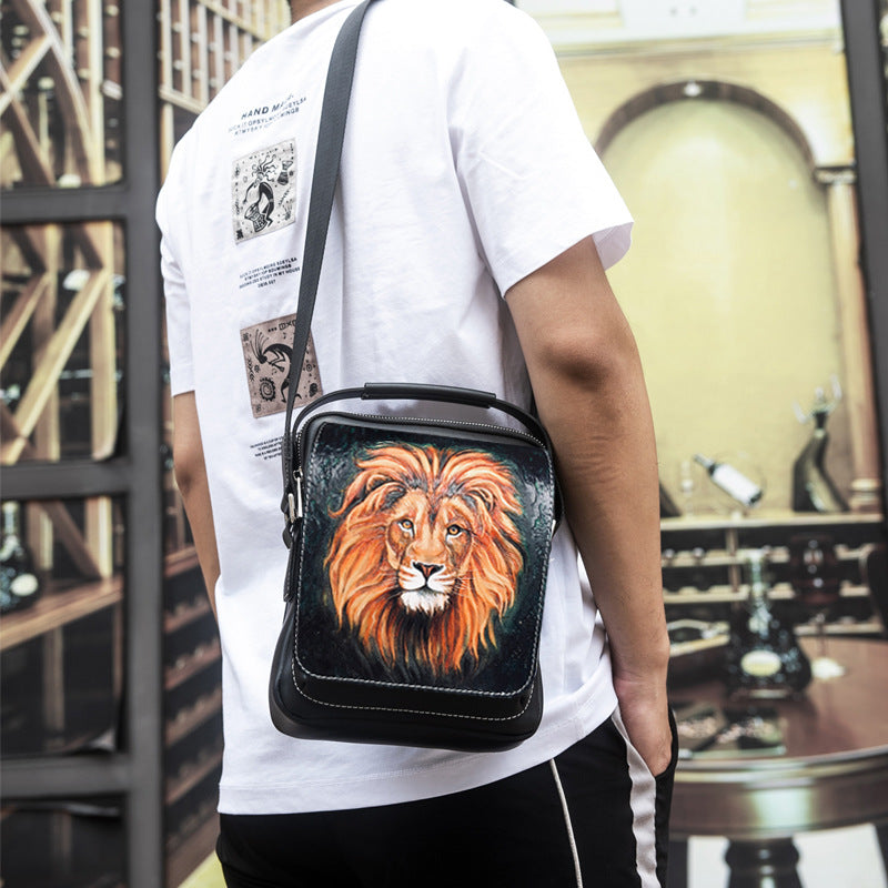Men's Leatherworker Large Capacity Leather Trendy Niche Men's Messenger Bags
