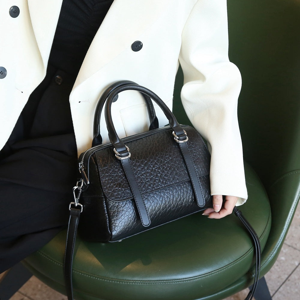 Women's Genuine Leather Boston Versatile First Layer Crossbody Bags