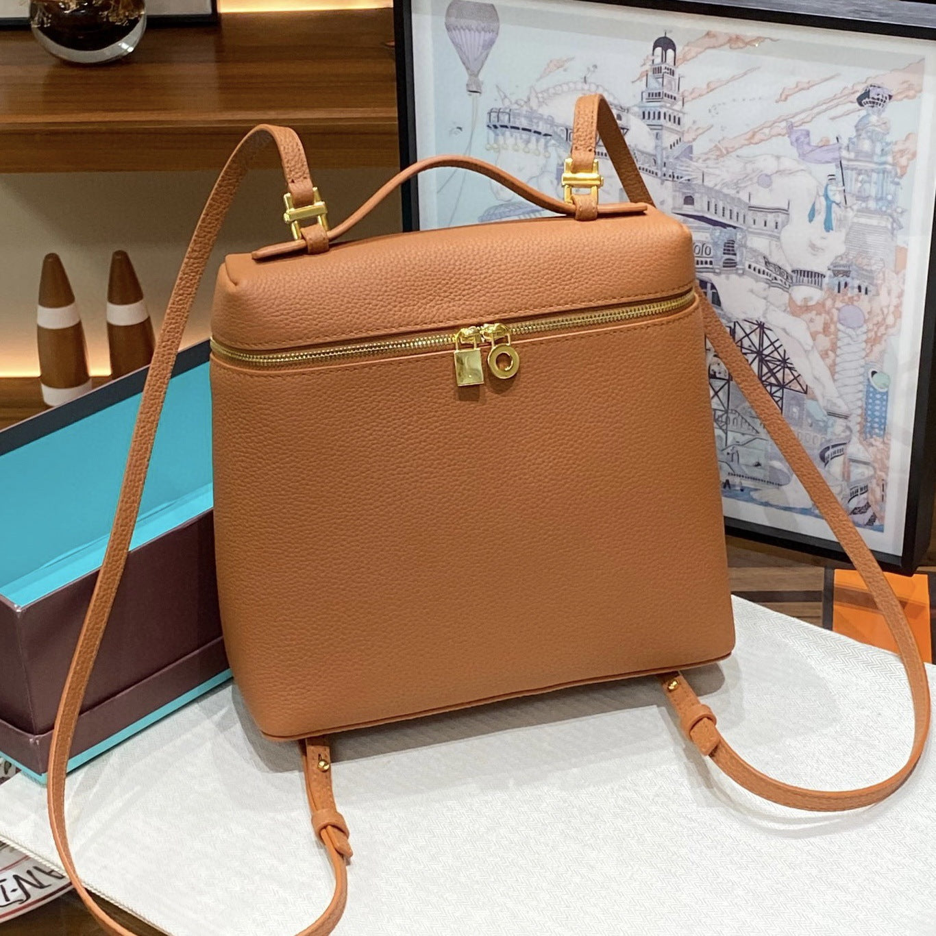 First Layer Leather Lunch Box Large Backpacks