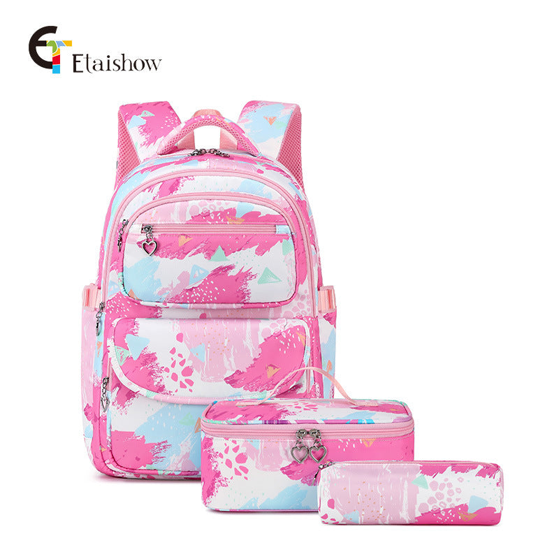 Comfortable Classy Cartoon Printing Primary Three-piece Elementary School Students' Schoolbags