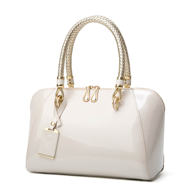 Women's Patent Leather Shiny Boston Fashion Shoulder Bags