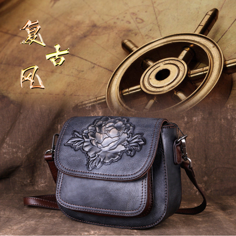 Leather Retro Chinese Style Embossed Handmade Bags
