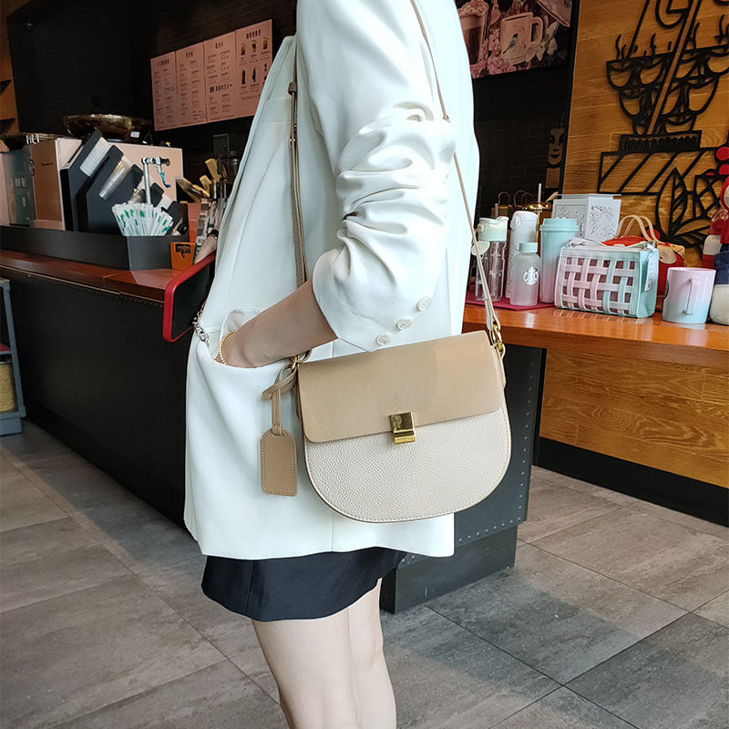 Women's Saddle Fashion Color Contrast High-grade Underarm Shoulder Bags