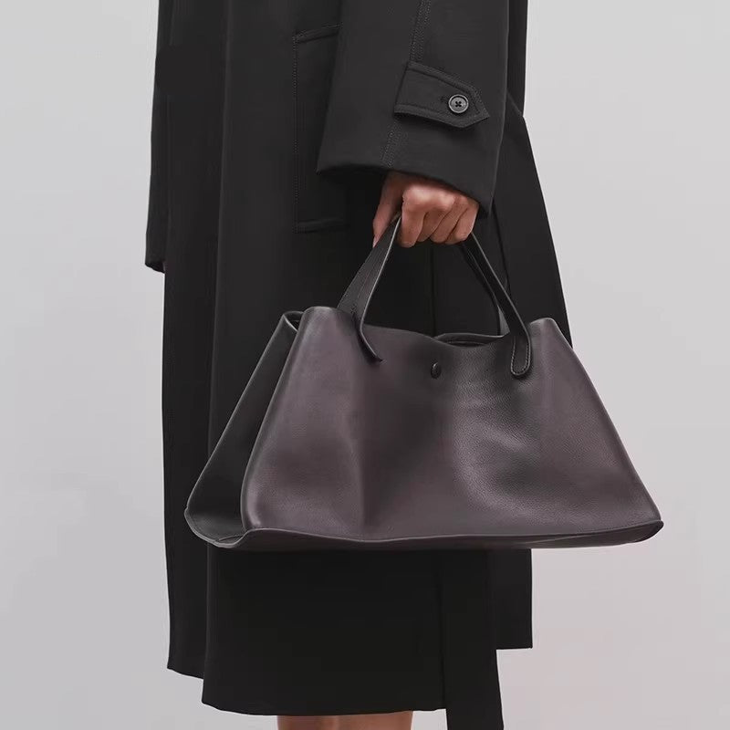 Women's Portable Simple Style Commuter High-grade Large Handbags