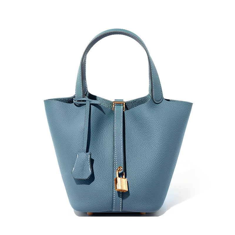 Women's Genuine Leather Versatile Classic Vegetable Basket Bucket Bags