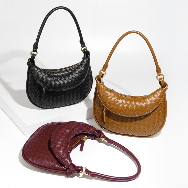 Women's Fashion Retro Twin Woven Advanced Portable Armpit Bags