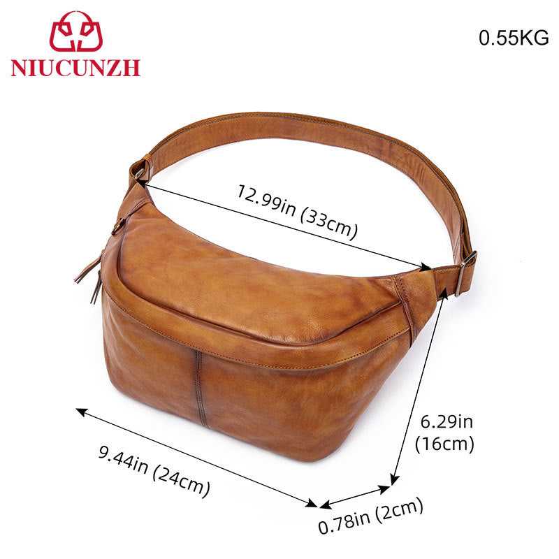 Men's Cattle Leather Large Capacity Convenient Multifunctional Men's Waist Packs