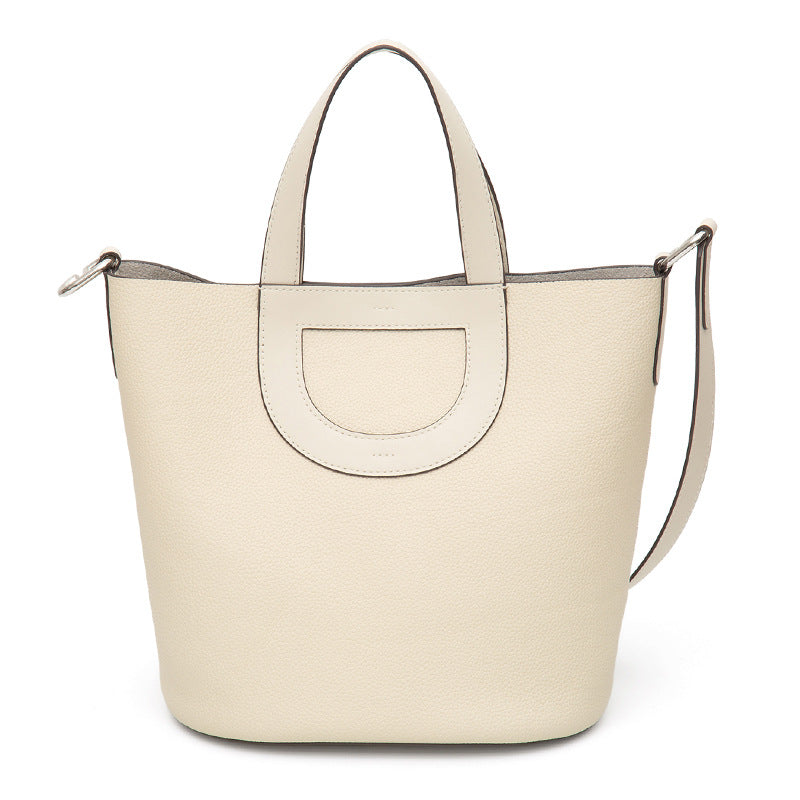 Women's Cowhide Pig Nose Vegetable Basket Large Handbags