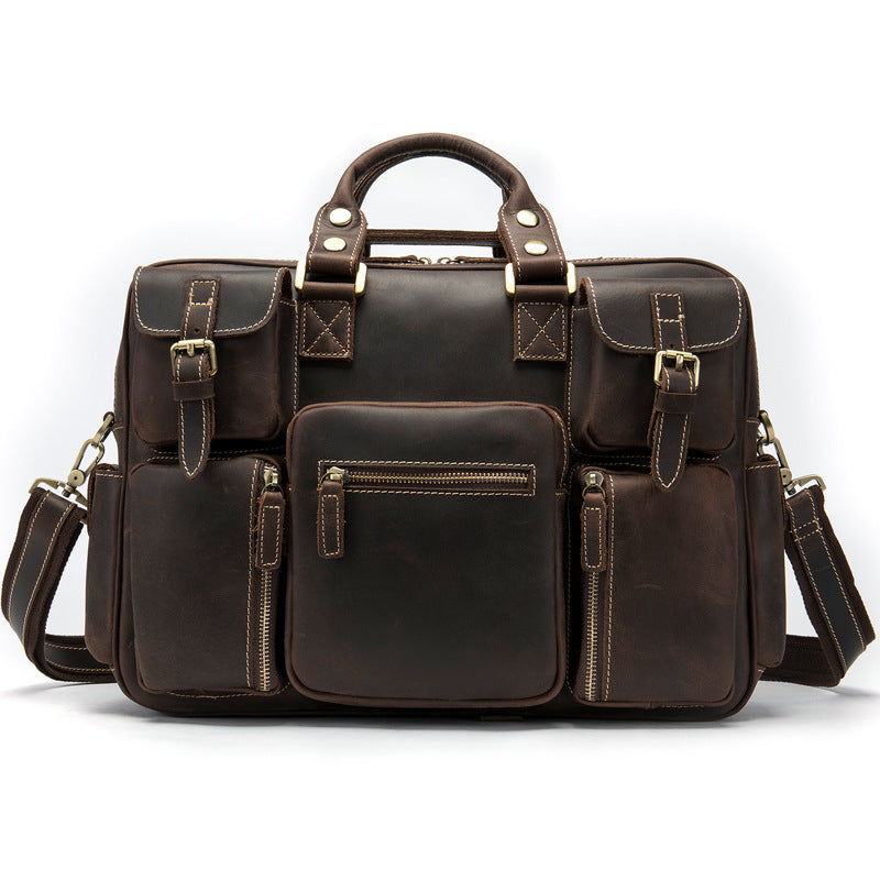 Men's Horse Leather Vintage Top Layer Cowhide Men's Shoulder Bags