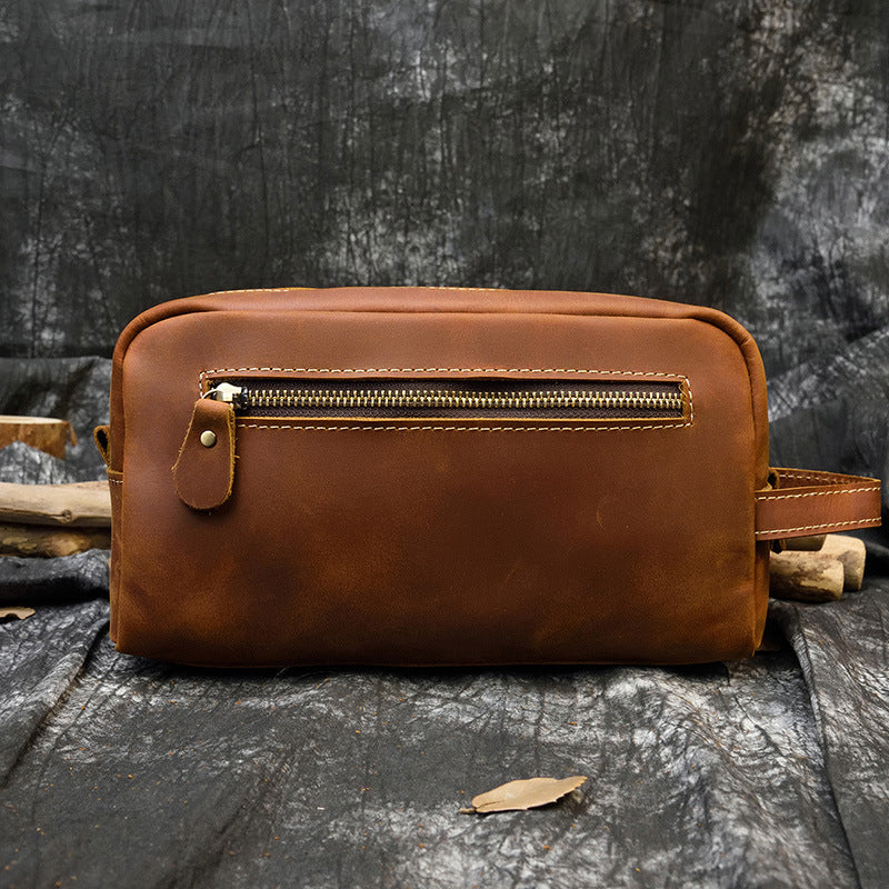 Women's & Men's & Plaid Crazy Horse Leather Wash Men's Handbags